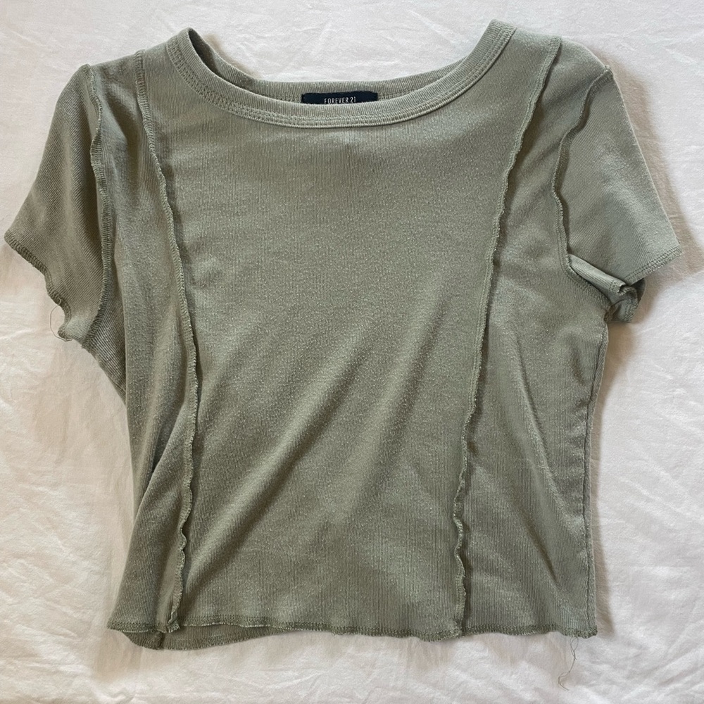 Forever 21 Sage Green Short Sleeve Top